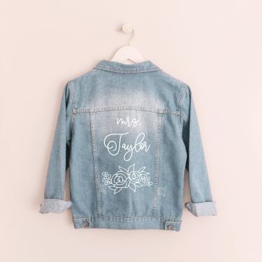 Bridal Floral Denim Jacket